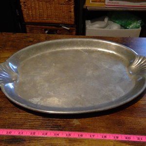 Wilton Armetale metal scallop shell handle platter